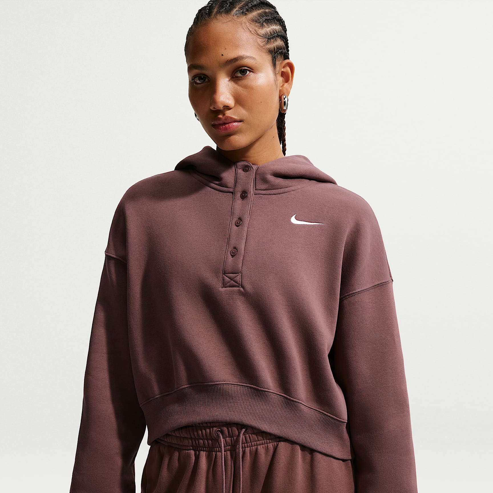 XXIO1200レディースH5 Nike Sportswear Phoenix Fleece Women's Oversized Cropped Henley